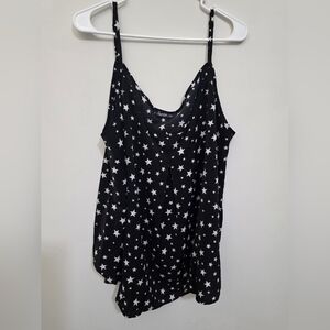 Womans Size 3xl Shein Star Print Tank Top Black And White Nwot